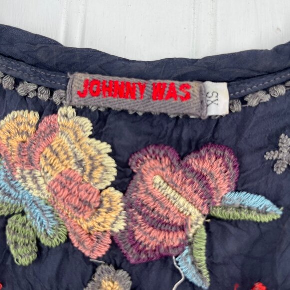 Johnny Was Women's Size XS Embroidered Tunic Top Cupra Rayon & Polyester - Picture 3 of 5